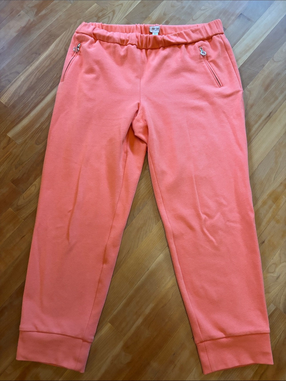 Per Se Coral-Orange Zip Pocket Joggers